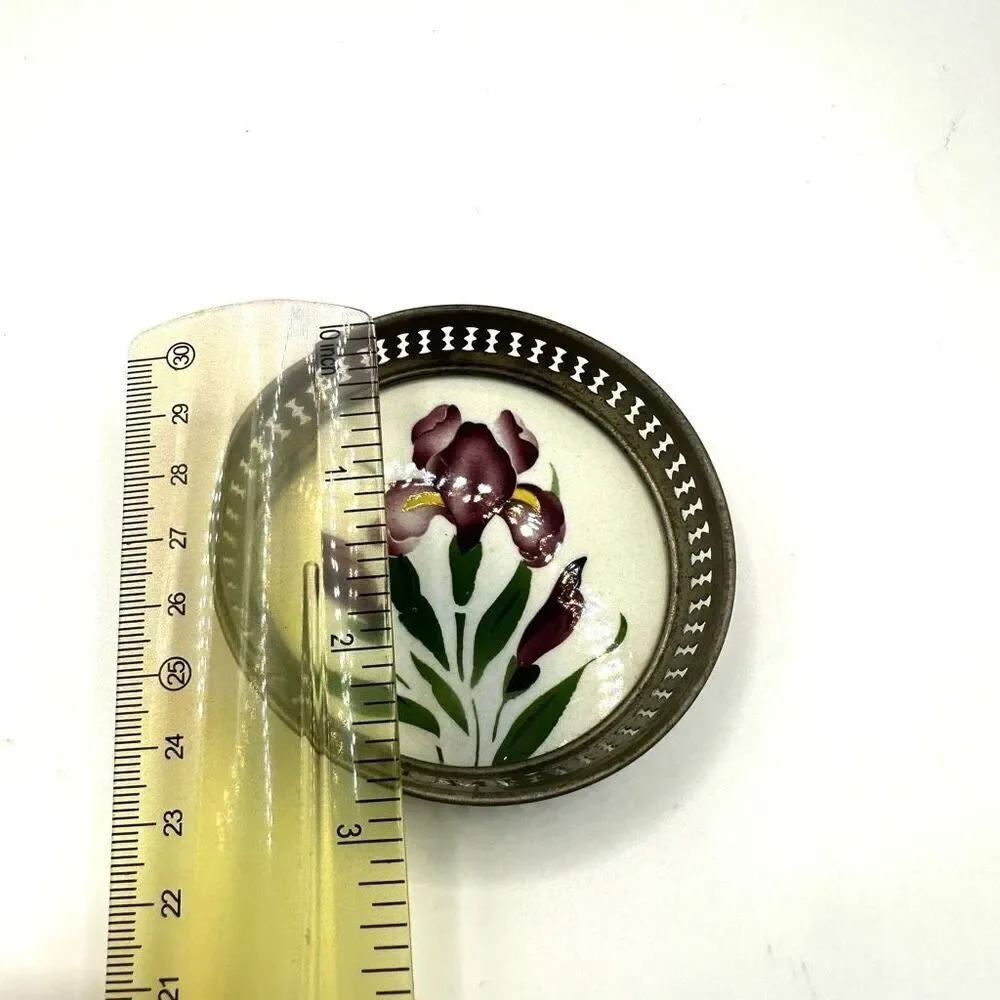 Vintage hand painted floral coaster/ saucer